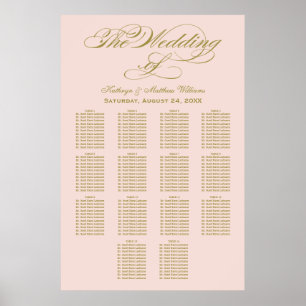 Poster Gráfico de Casamento de Caligrafia de Blush Elega