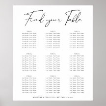 Gráfico de Casamento de Caligrafia Mínima Moderna