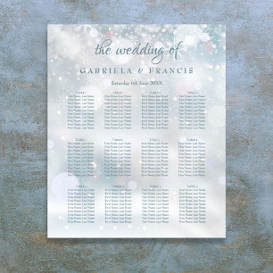 Poster Gráfico de Casamento de Casamento com Flocos de N
