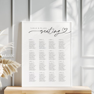 Poster Gráfico de Casamento de Casamento com Tipografia d