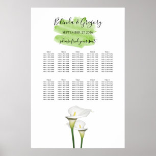 Poster Gráfico de Casamento de Casamento de Calla Lily Wa