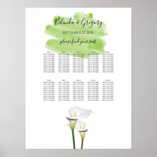 Poster Gráfico de Casamento de Casamento de Calla Lily Wa