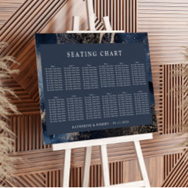 Poster Gráfico de Casamento de Casamento de Cores Aquátic