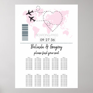 Poster Gráfico de Casamento de Casamento de Embarque de D
