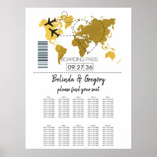 Poster Gráfico de Casamento de Casamento de Embarque de D
