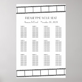 Poster Gráfico de Casamento de Casamento de Faixas de Fil