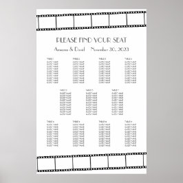 Poster Gráfico de Casamento de Casamento de Faixas de Fil