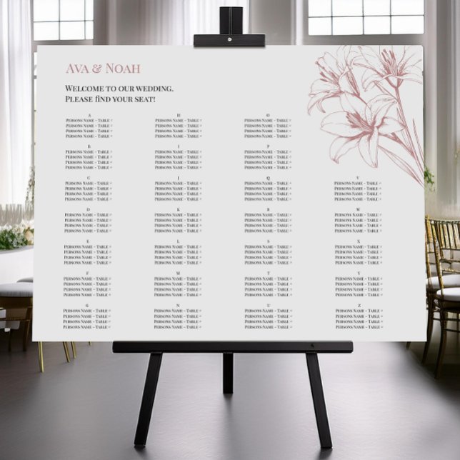 Póster Gráfico de Casamento de Casamento de Lily Cor-de-R (Criador carregado)