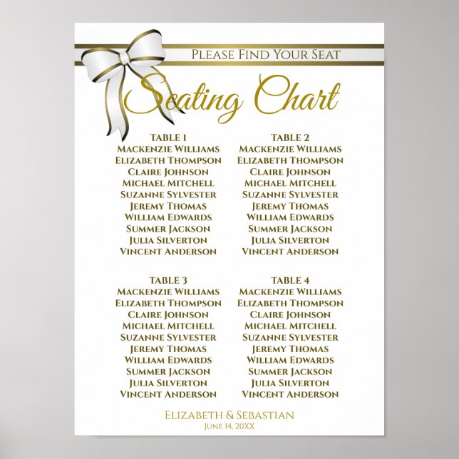 Poster Gráfico de Casamento de Casamento de Mesas com Fai (Frente)