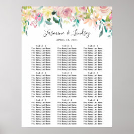 Poster Gráfico de Casamento de Casamento de Pastel Blush 