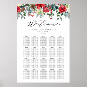 Poster Gráfico de Casamento de Casamento de Winter Blooms