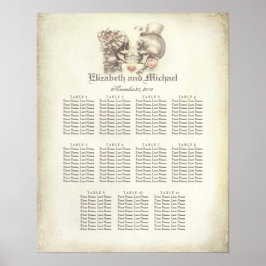 Poster Gráfico de Casamento de Casamento do Casal do crân