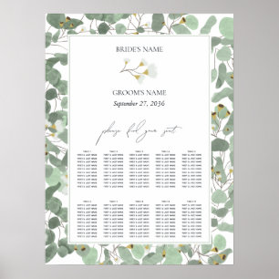 Poster Gráfico de Casamento de Casamento Eucalyptus Water