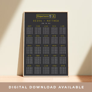 Poster Gráfico de Casamento de Casamento XL Conselho de P