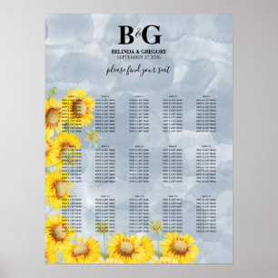 Poster Gráfico de Casamento de Casamentos de Girassóis