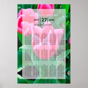 Poster Gráfico de Casamento de Casamentos de Tulipas Ros