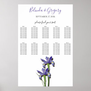 Poster Gráfico de Casamento de Casamentos Iris Roxo Eleg