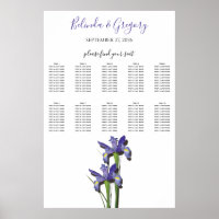 Gráfico de Casamento de Casamentos Iris Roxo Elega