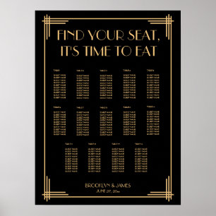 Póster Gráfico de Casamento de Deco de Arte Negra