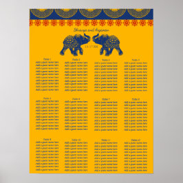 Poster Gráfico de Casamento de Elefantes Ameaçados Indian