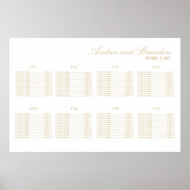 Póster Gráfico de Casamento de Estilo de Arte Deco (Frente)