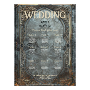 Póster Gráfico de Casamento de Fantasia de Esplendor Anão