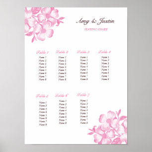 Póster Gráfico de Casamento de Flores de Dogwood
