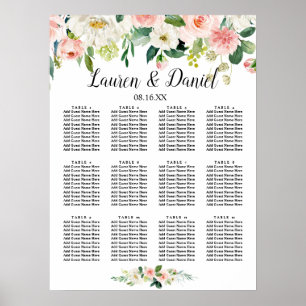 Poster Gráfico de Casamento de Flores Modernas