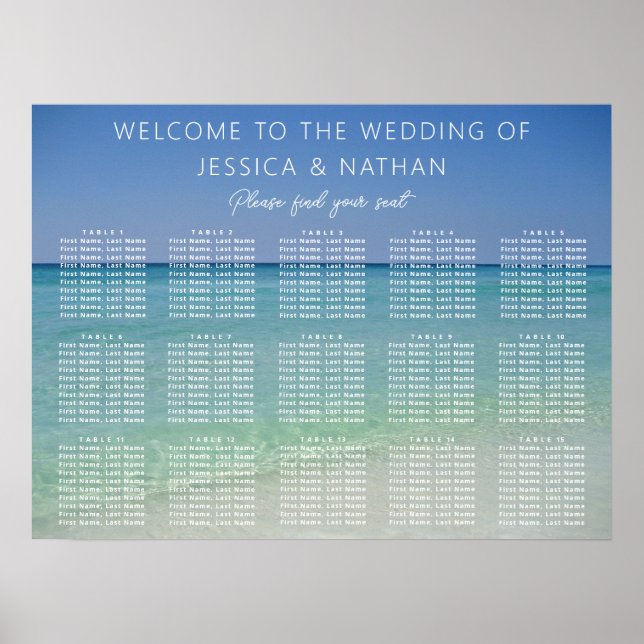Poster Gráfico de Casamento de Fotografia em Praia (Frente)