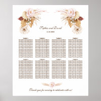 Gráfico de Casamento de Grama de Flores de Blush