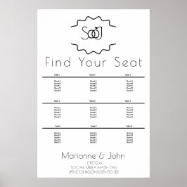 Poster Gráfico de Casamento de Logotipo do Anel Minimalis