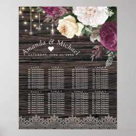 Poster Gráfico de Casamento de Madeira russa