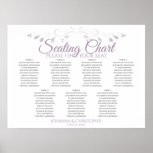Poster Gráfico de Casamento de Mesa em Púrpura e Cinza 7
