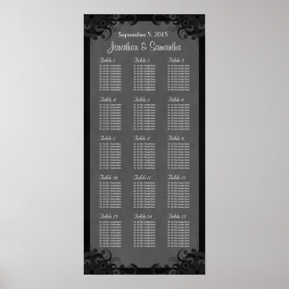 Poster Gráfico de Casamento de Mesas 15 Cinzas e Góticos
