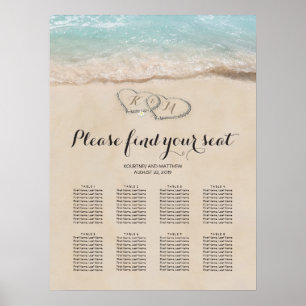 Poster Gráfico de Casamento de Mesas da Praia Tropical 8