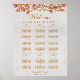 Poster Gráfico de Casamento de Mesas Magnolia Marble Rosa