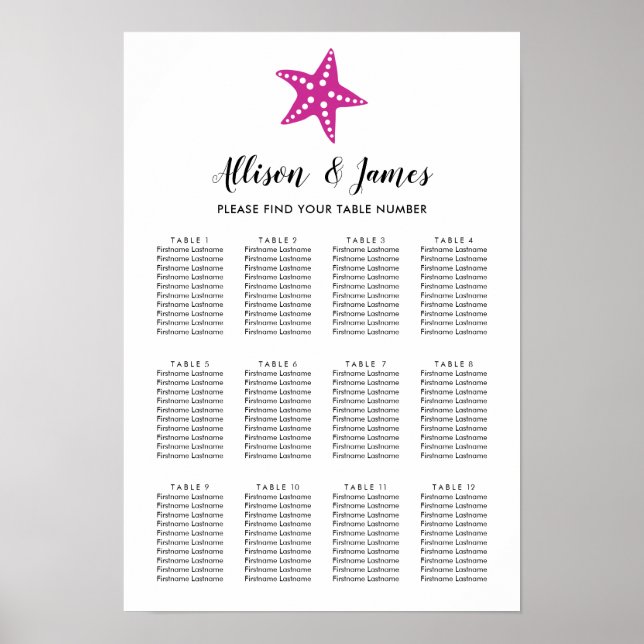 Poster Gráfico de Casamento de Peixes Estrelados Modernos (Frente)