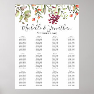 Poster Gráfico de Casamento de Prados de Prados de Flores