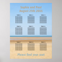 Poster Gráfico de Casamento de Praia da Mesa 9