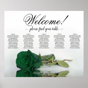 Poster Gráfico de Casamento de Rosa Verde Emerald Mesa