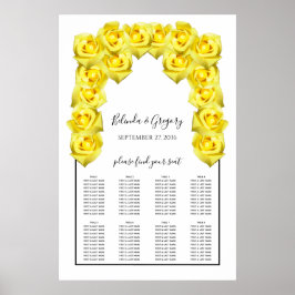 Poster Gráfico de Casamento de Rosas Amarelas