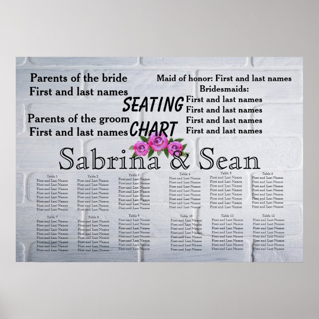 Póster Gráfico de Casamento Destino Romântico (Frente)