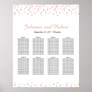 Póster Gráfico de Casamento Festivo de Confetti