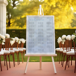 Póster Gráfico de Casamento Floral de Casamento Azul Mini
