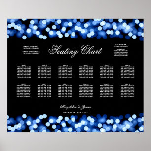 Póster Gráfico de Casamento Glam de Hollywood Azul