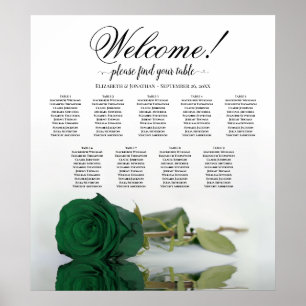 Poster Gráfico de Casamento Mesa 9 da Emerald Green