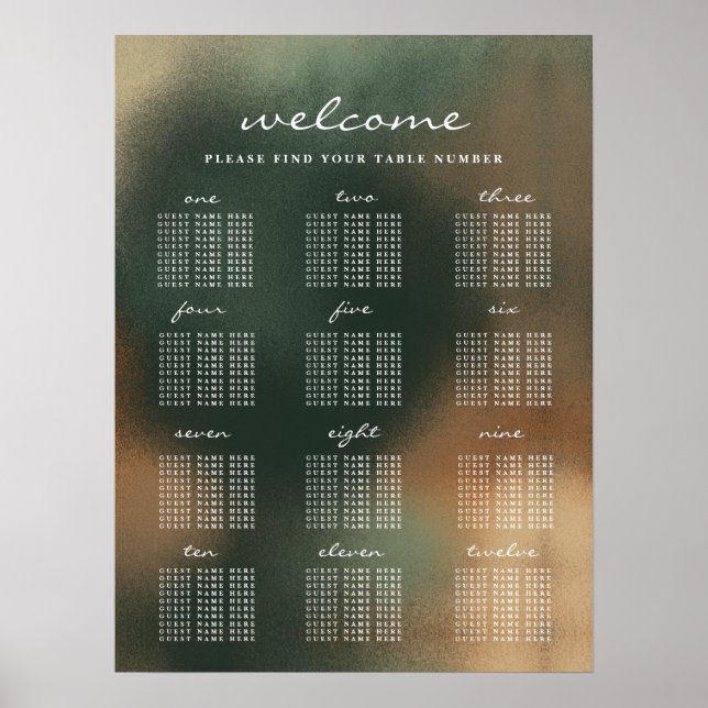 Poster Gráfico de Casamento Minimalista de Boho Verde (Frente)