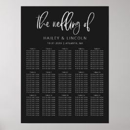 Poster Gráfico de Casamento Minimalista Moderno de Carvão