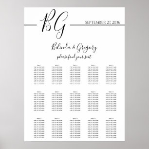 Poster Gráfico de Casamento Minimalista Negro e Branco