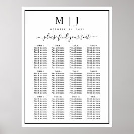 Poster Gráfico de Casamento Minimalista Negro e Branco